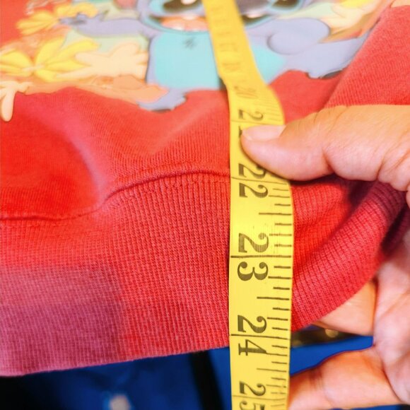 Disney Stitch XL Sweatshirt Rainbow Sunset Graphic & Floral Design Pink - Picture 6 of 6